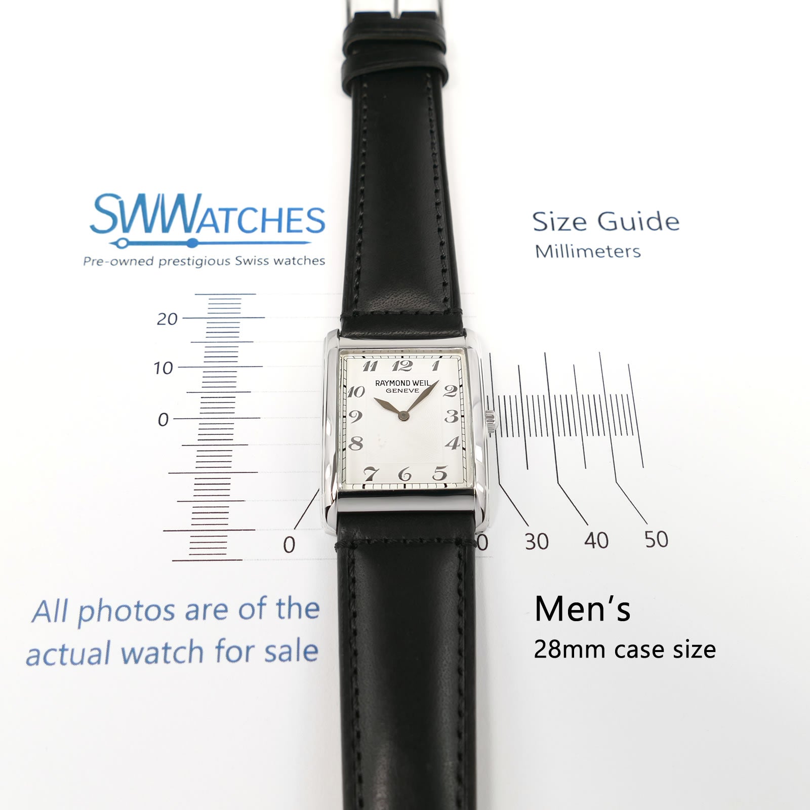 Raymond Weil Don Giovanni 9973/1 White Arabic Numeral Guilloche