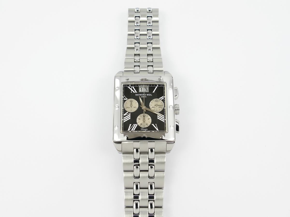 Raymond Weil Tango Chronograph Rectangular Black Dial 4881-ST-00209