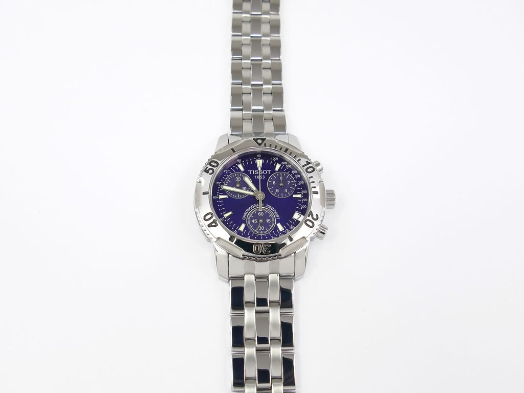 Tissot T-Sport PRS200 Chronograph Blue T17.1.486.44 rotating stainless steel bezel
