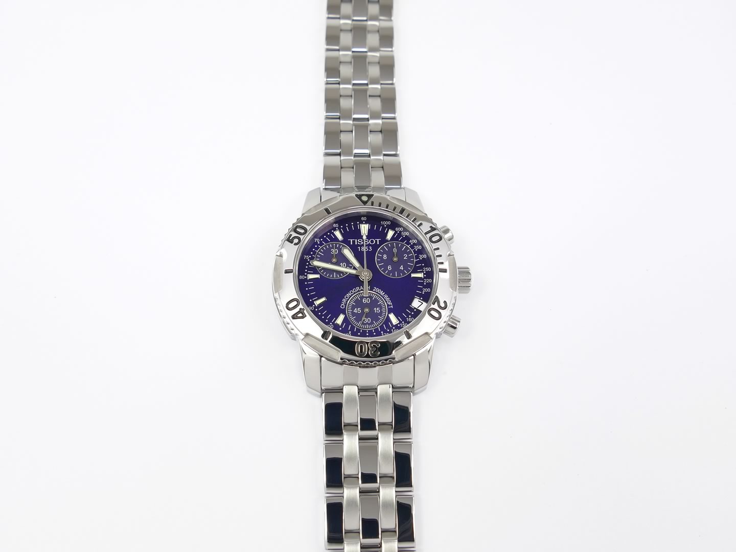Tissot T-Sport PRS200 Chronograph Blue T17.1.486.44 rotating stainless steel bezel