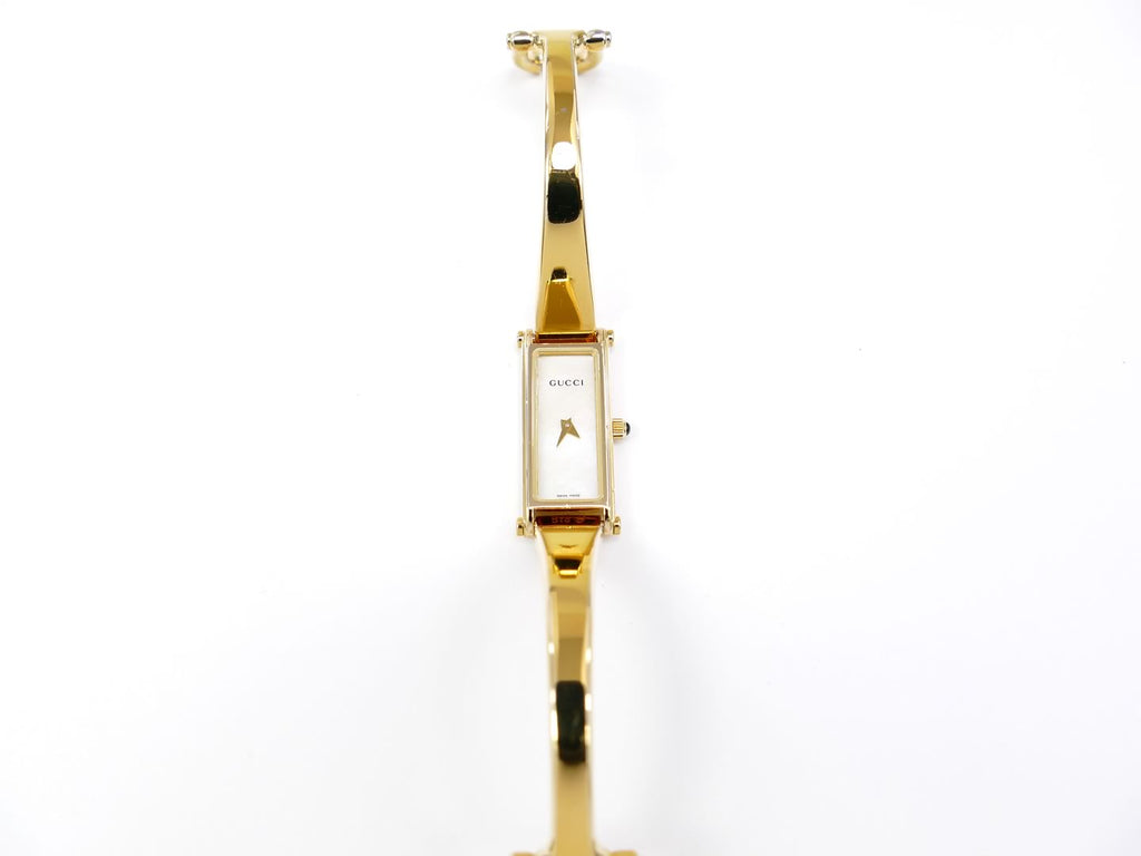 Gucci 1500 L White on 18k Gold integrated Bangle 