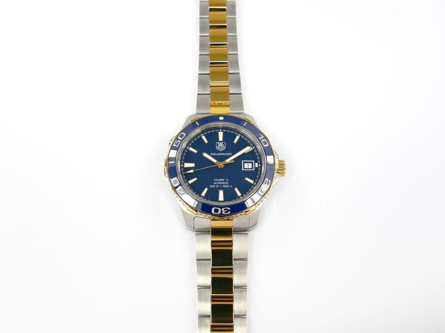 TAG Heuer Aquaracer Calibre Blue Ceramic Bezel 18k Gold