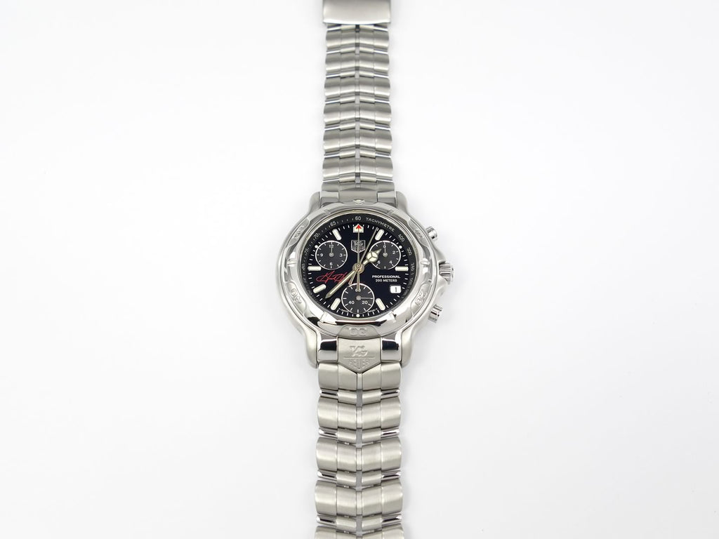 TAG Heuer 6000 Chronograph Grant Hill CH1115 rotating stainless steel bezel