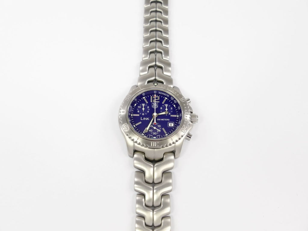 TAG Heuer Link Chronograph Blue CT1110.BA0550 with rotating bezel