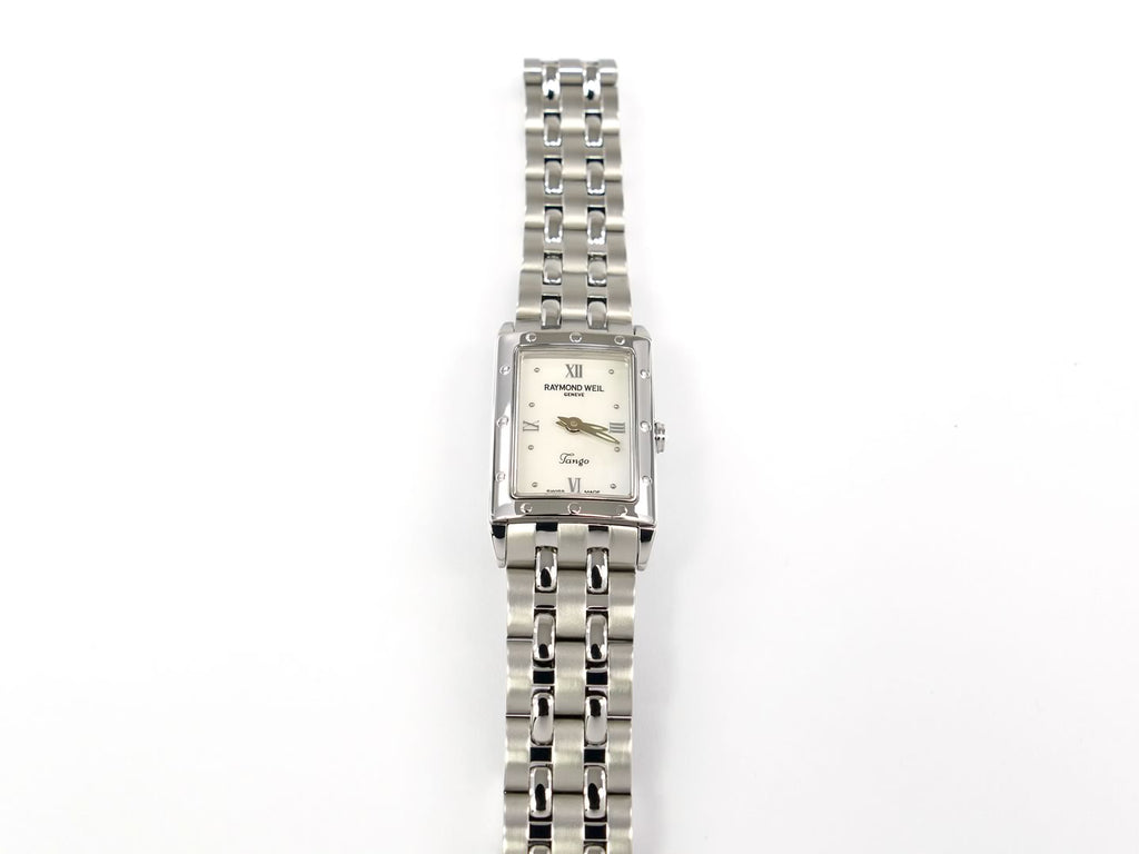 Raymond Weil Tango White Mother of Pearl Dial 5971-ST-00915 rectangular case