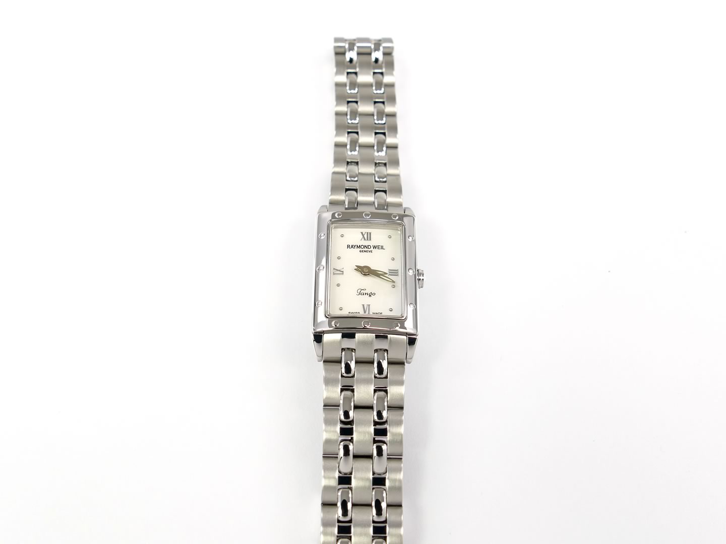 Raymond Weil Tango White Mother of Pearl Dial 5971-ST-00915 rectangular case