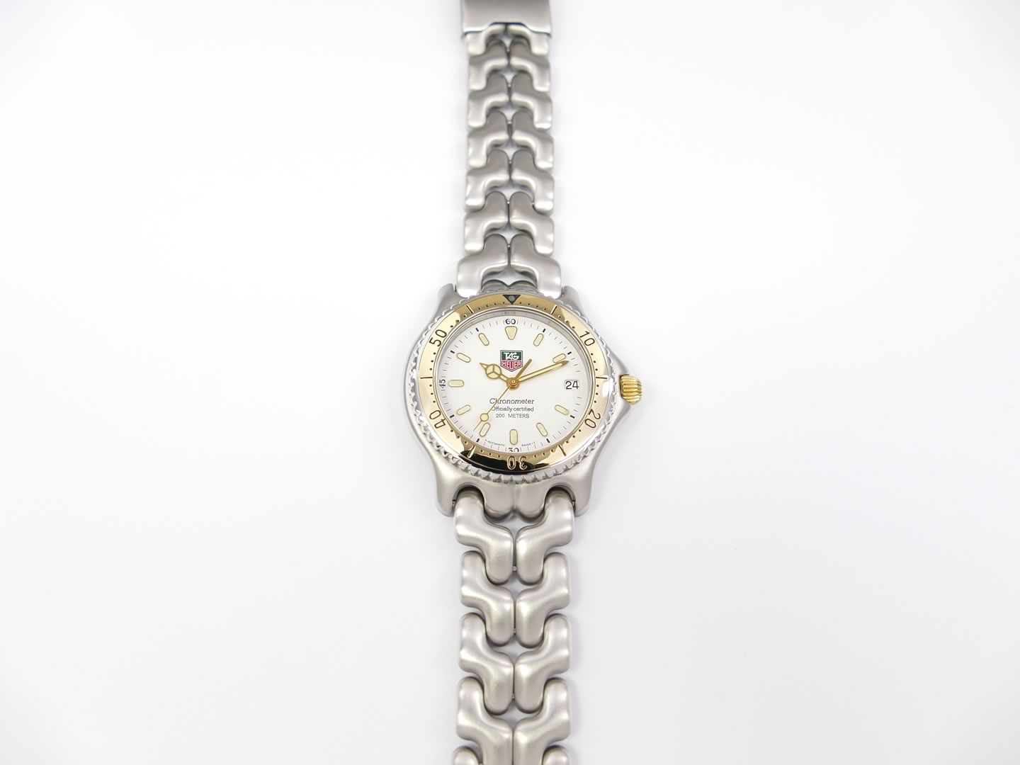 TAG Heuer SEL White Chronometer Soild Gold Bezel S87.806 – SWWatches