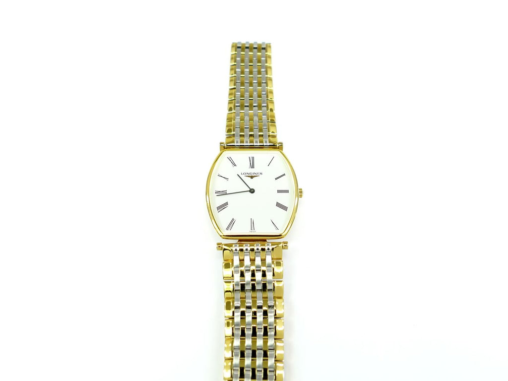 Longines La Grande Classique White L4.705.2.12.7 18k Gold Tonneau