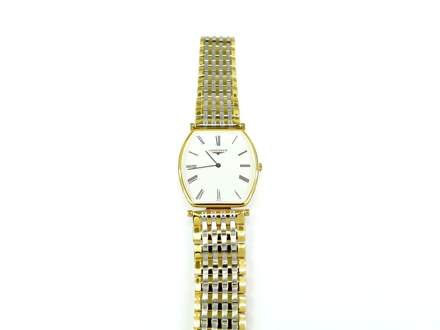 Longines La Grande Classique White L4.705.2.12.7 18k Gold Tonneau