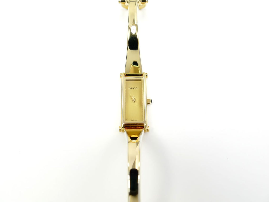 Gucci 1500L Champagne Dial 18k Gold Plated on Petite Bangle