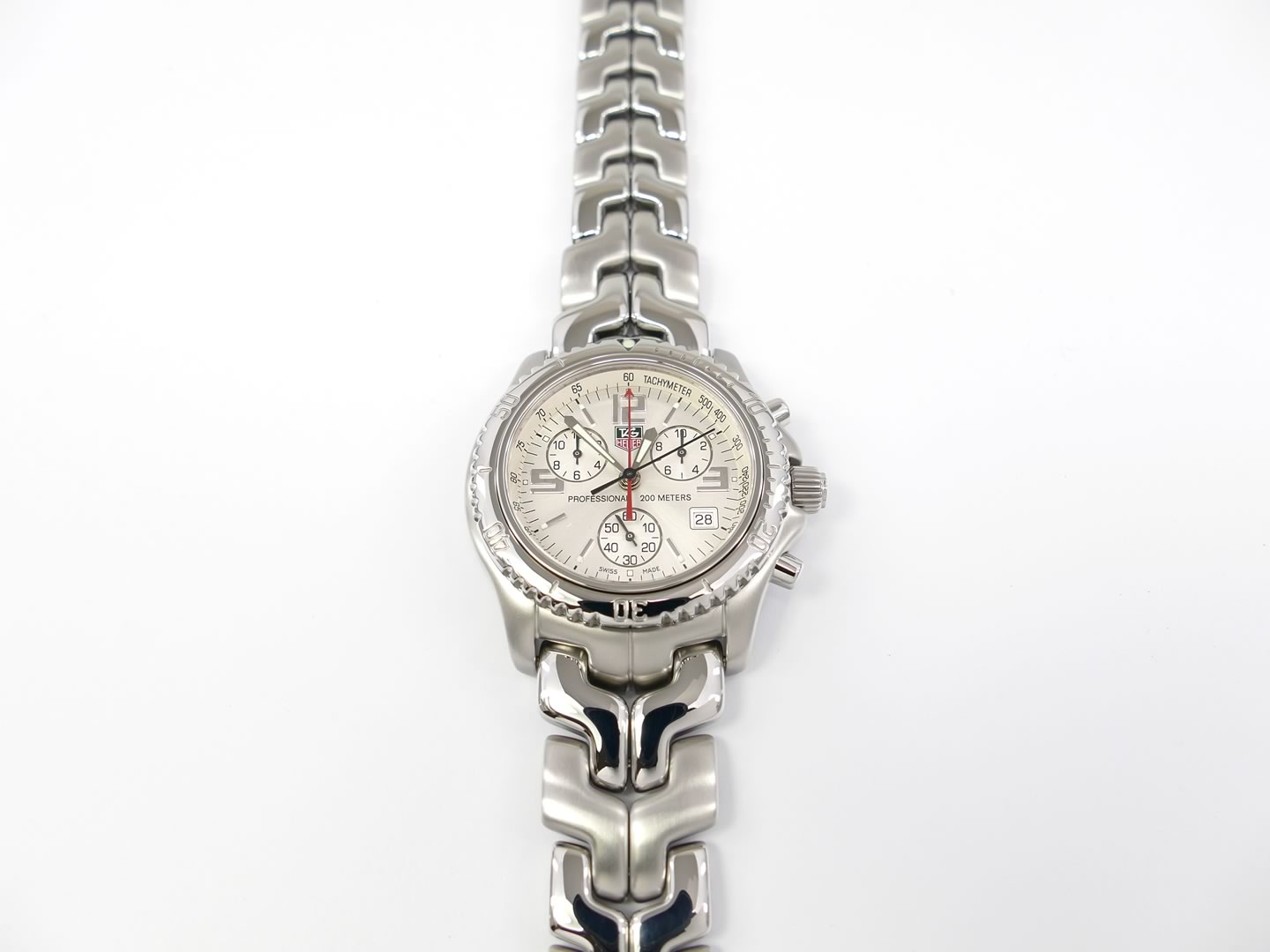 TAG Heuer Link Chronograph Silver CT1112.BA0551 rotating bezel