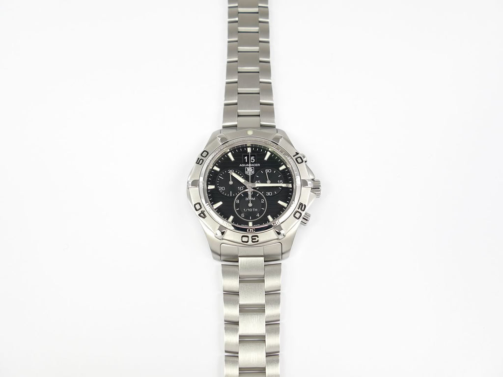TAG Heuer Aquaracer 300M Black Chronograph CAF101E.BA0821 rotating bezel