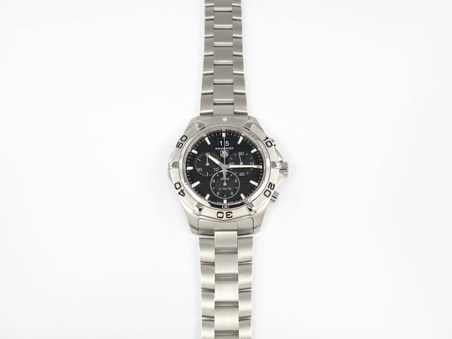TAG Heuer Aquaracer 300M Black Chronograph CAF101E.BA0821 rotating bezel
