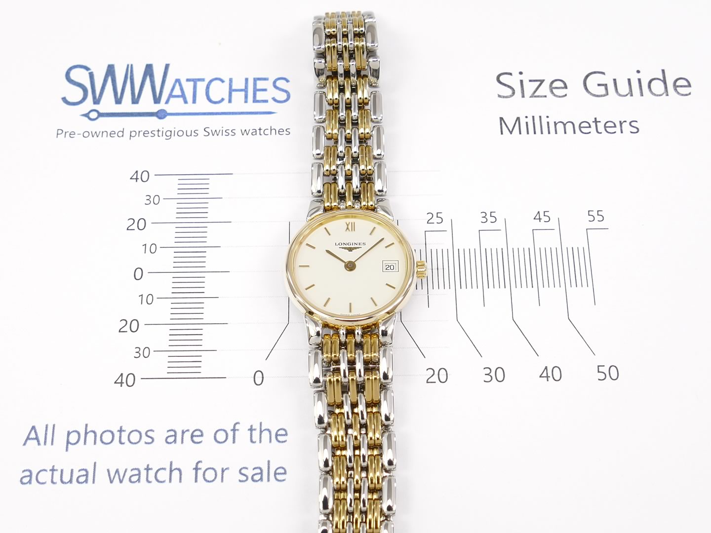 Longines Flagship White Stainless Steel & 18k Gold L5.132.3