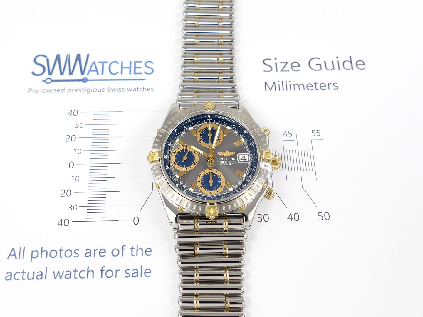 Breitling Chronomat B13352 case size 39mm