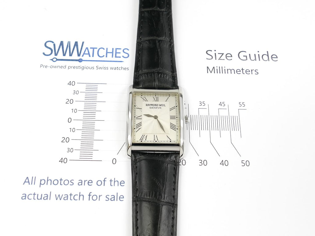 Raymond Weil Don Giovanni 9973/1 case size 28 x 38 mm