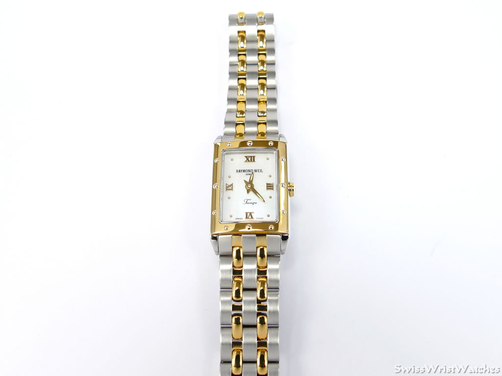 Raymond Weil Collection Tango 18k Gold Plated & SS 5971 White Mother of Pearl