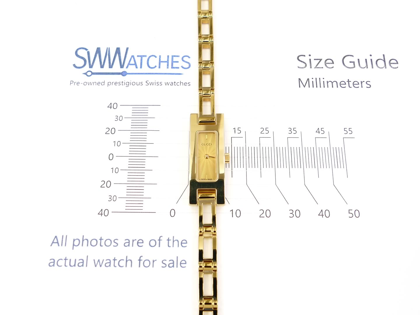 Gucci 3900L Champagne dial 12 x 34mm case size