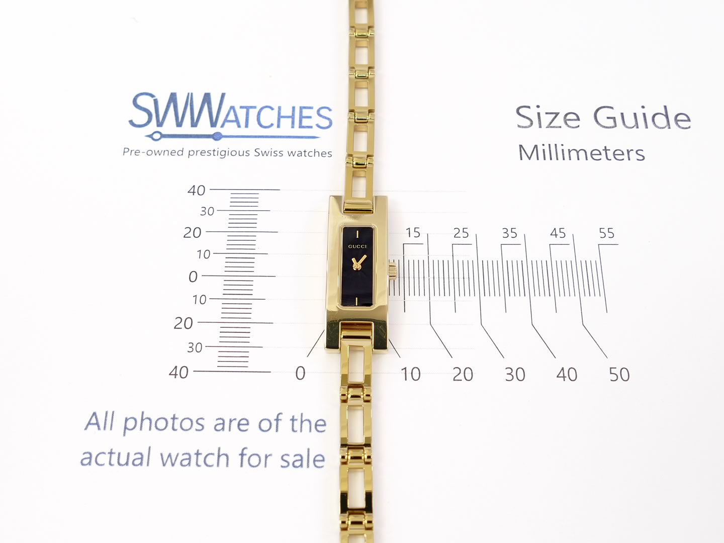 Gucci 3900L Dial 18k Gold 12 x 34mm case