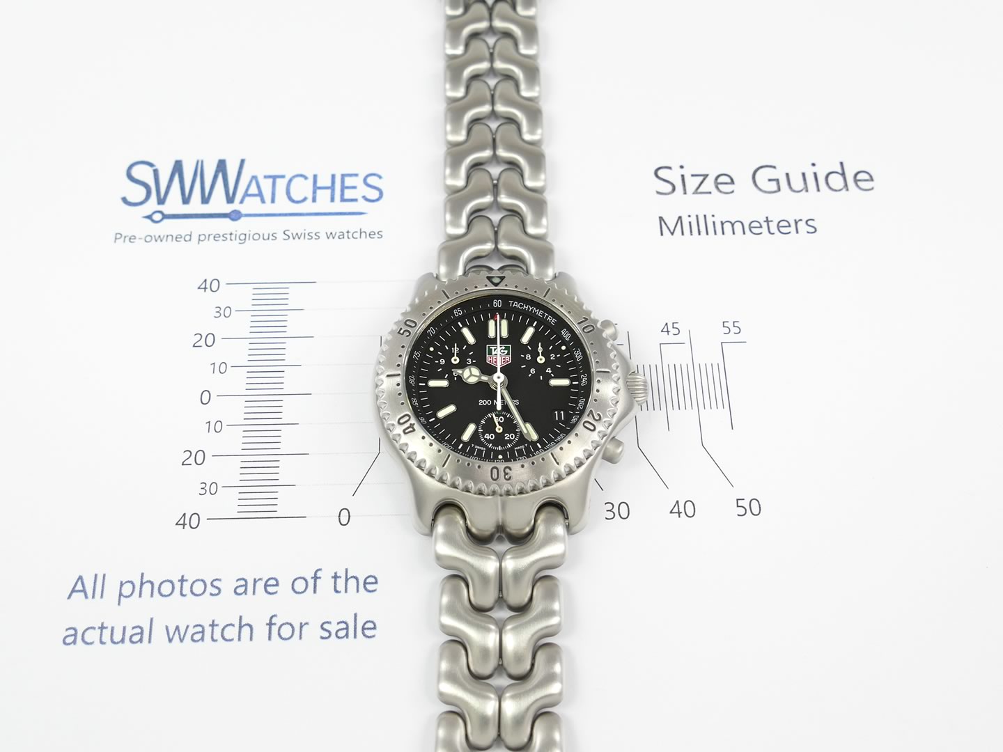TAG Heuer SEL Chronograph CG1110-0 case size 38mm
