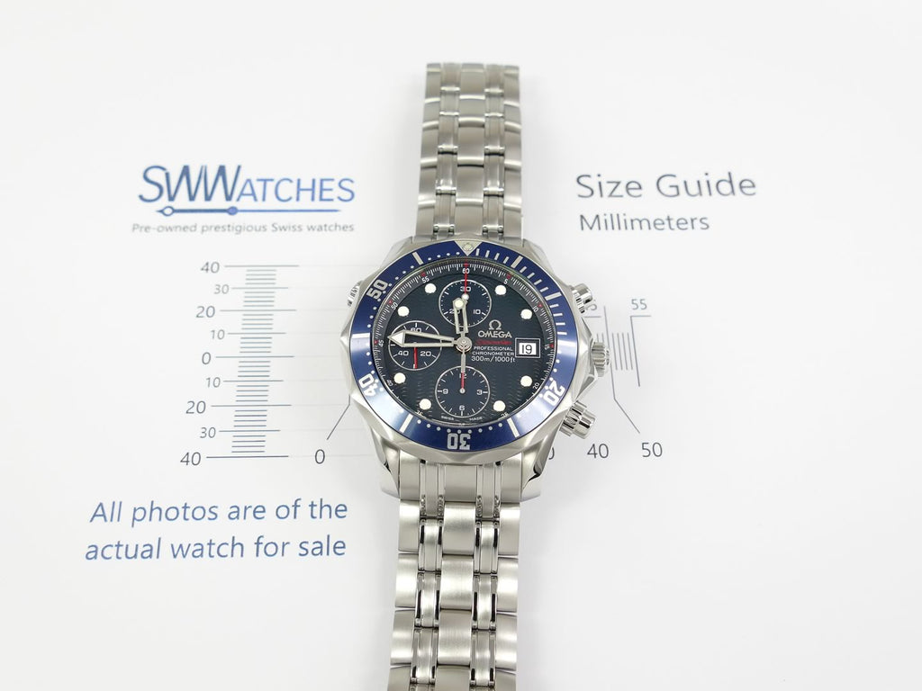 Omega Seamaster Chrono 2225.80.00 case size 41.5mm