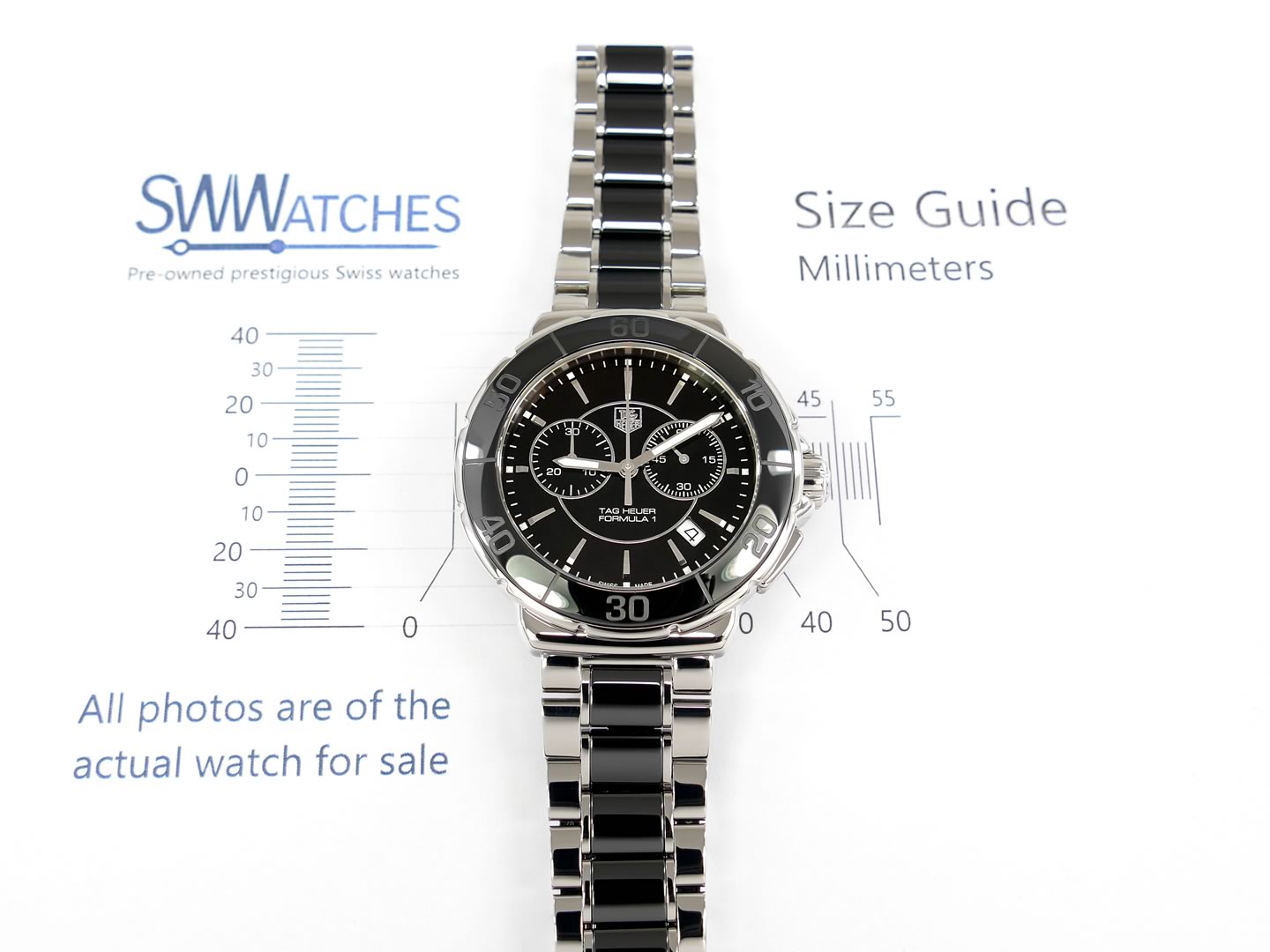 TAG Heuer F1 Ceramic CAH1210 case size 41mm