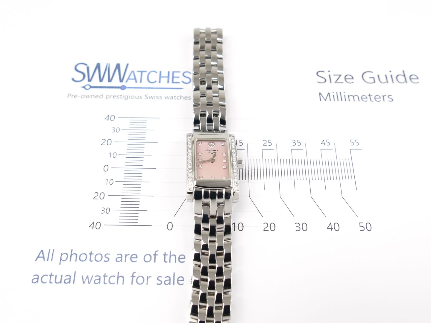 Longines Mini DolceVita L5.158.0.93.6 case size 16 x 25mm