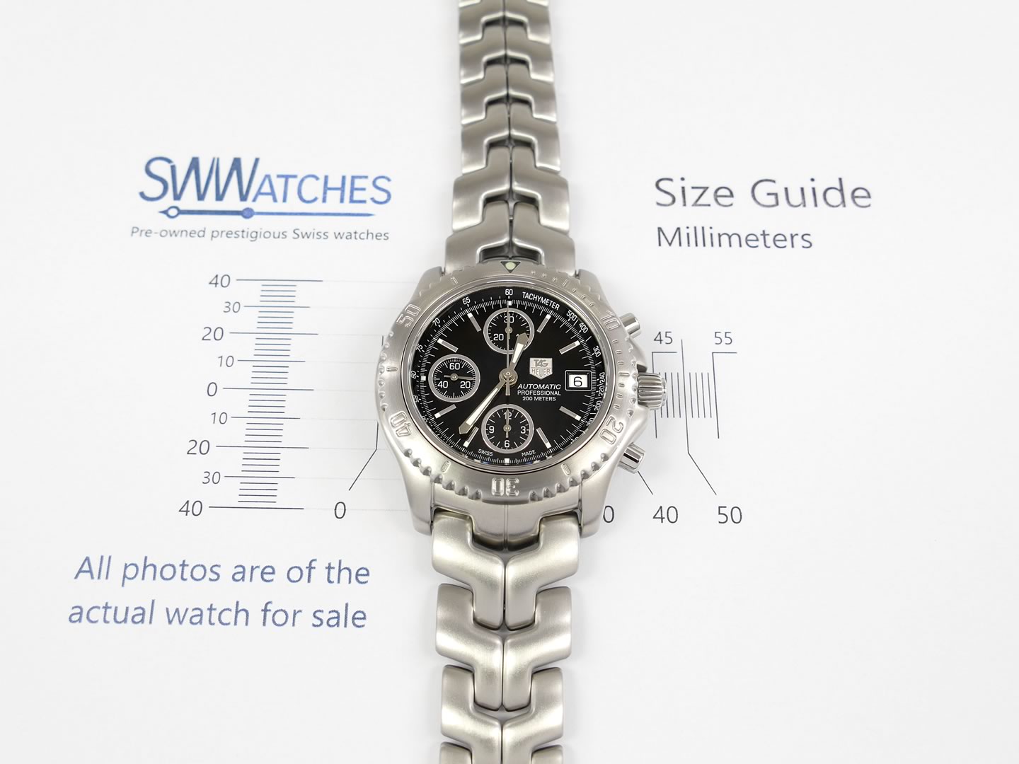 TAG Heuer Link Chronograph CT2111.BA0550 case size 41mm