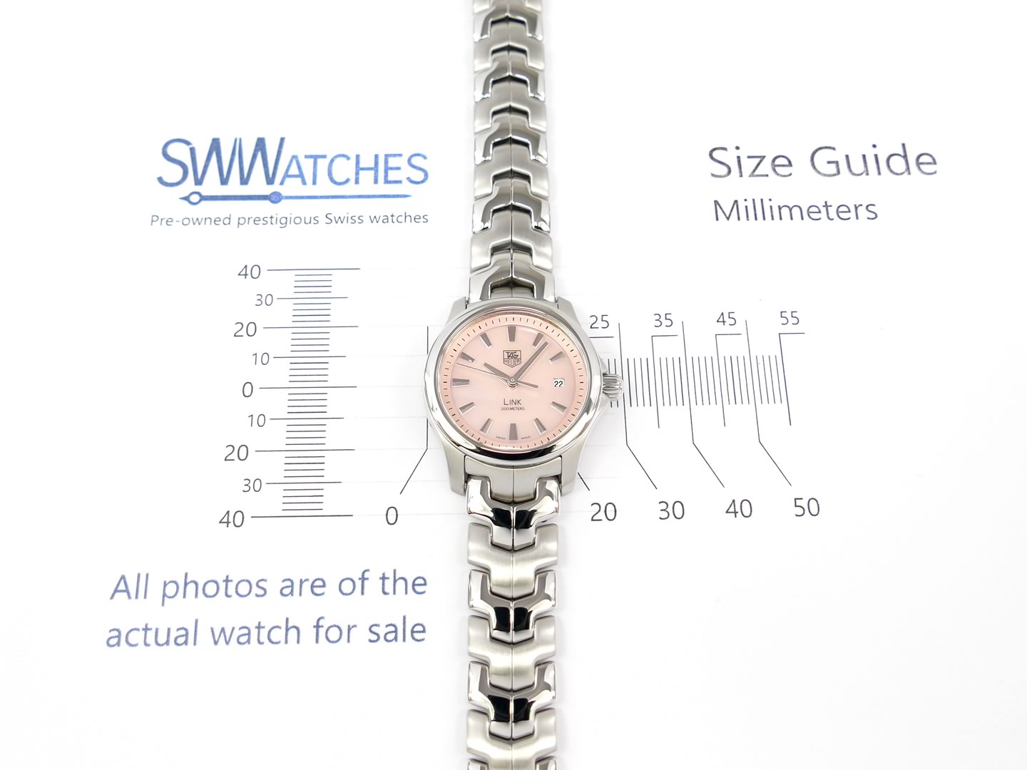 TAG Heuer Link Pink Mother of Pearl Dial WJF1312.BA0573 – SWWatches