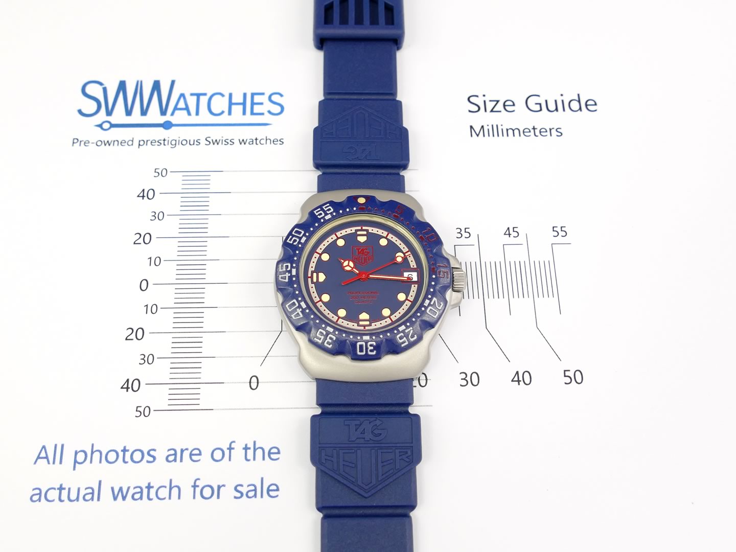 TAG Heuer Formula 1 WA1210 case size 35mm with date
