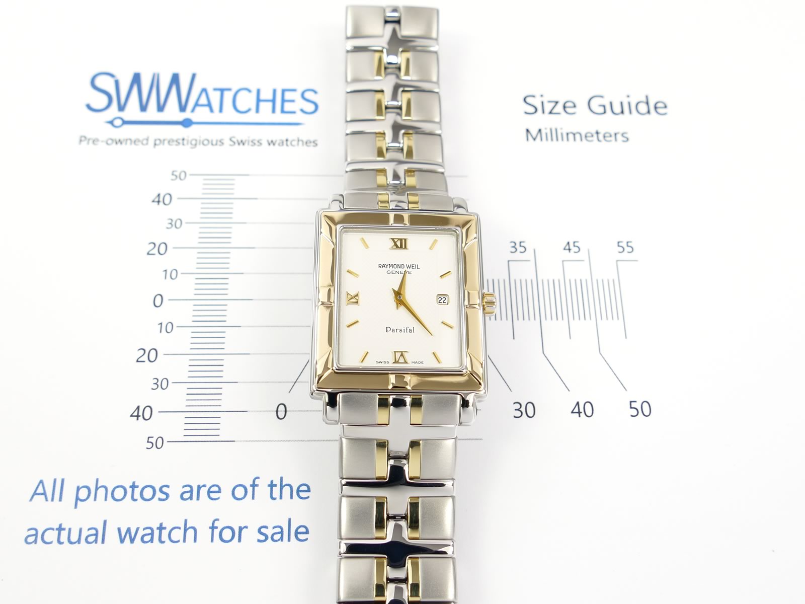 Raymond Weil Parsifal 9330 case size 27 x 40mm