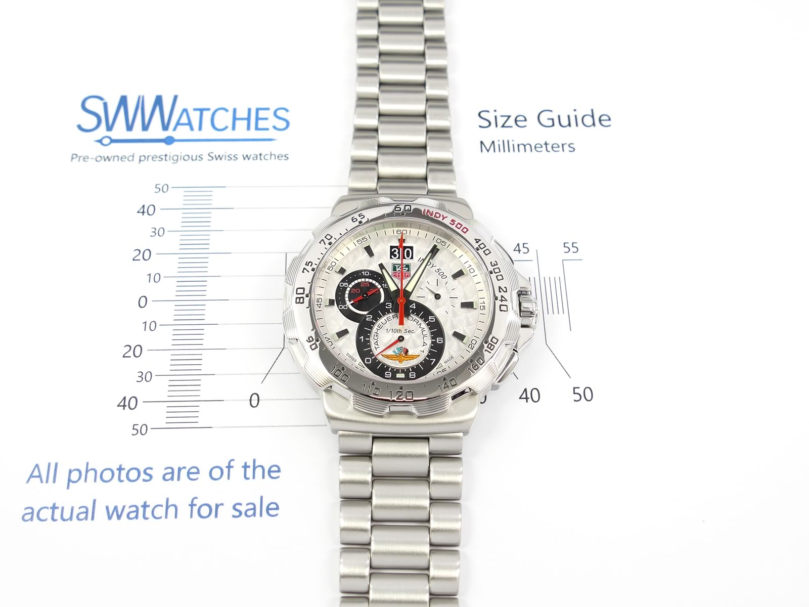 TAG Heuer Formula 1 Indy 500 Chronograph CAH101B.BA0854 case size 44mm