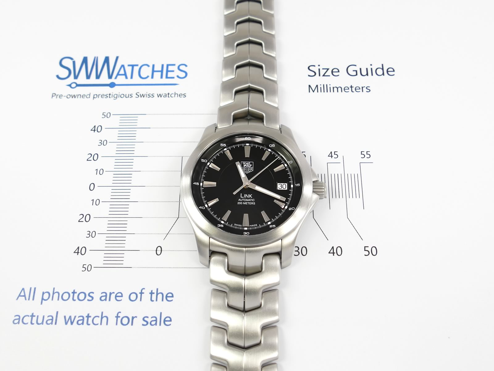 TAG Heuer Link 38mm case size WJF2110.BA0570