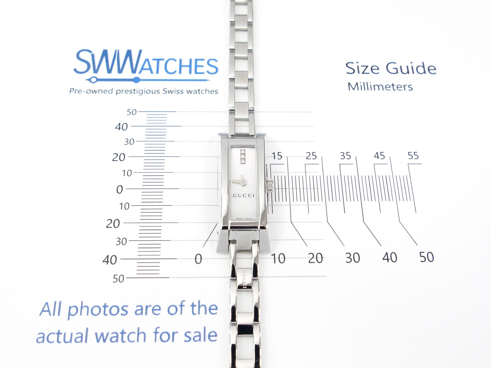 Gucci G-Link 110 case size 14 x 36mm