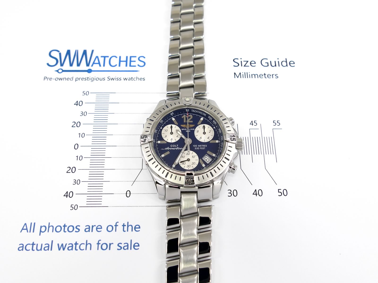 Breitling Colt Chrono A53050 case size 38mm