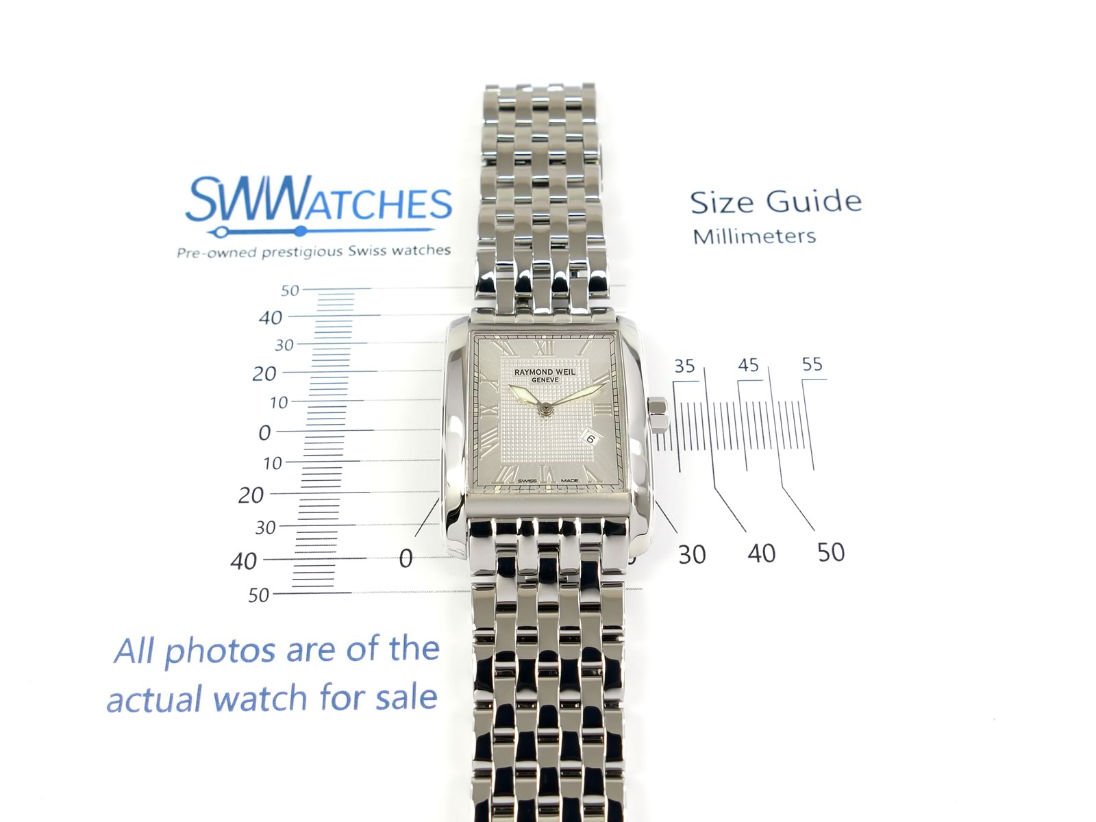 Raymond Weil Don Giovanni 9975-ST-00659 case size 29 x 39mm