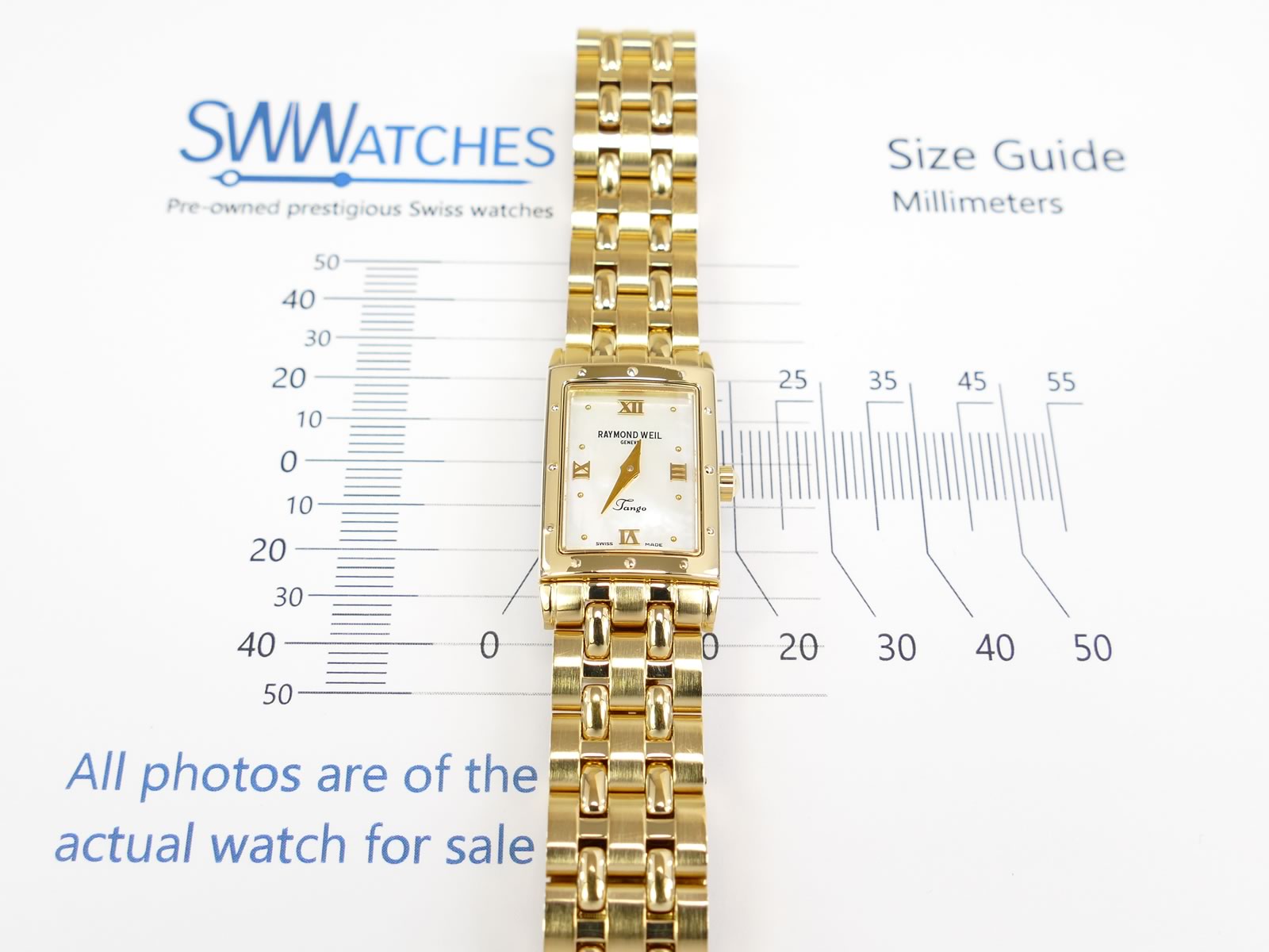 Raymond Weil Tango 5970 case size 18 x 22mm
