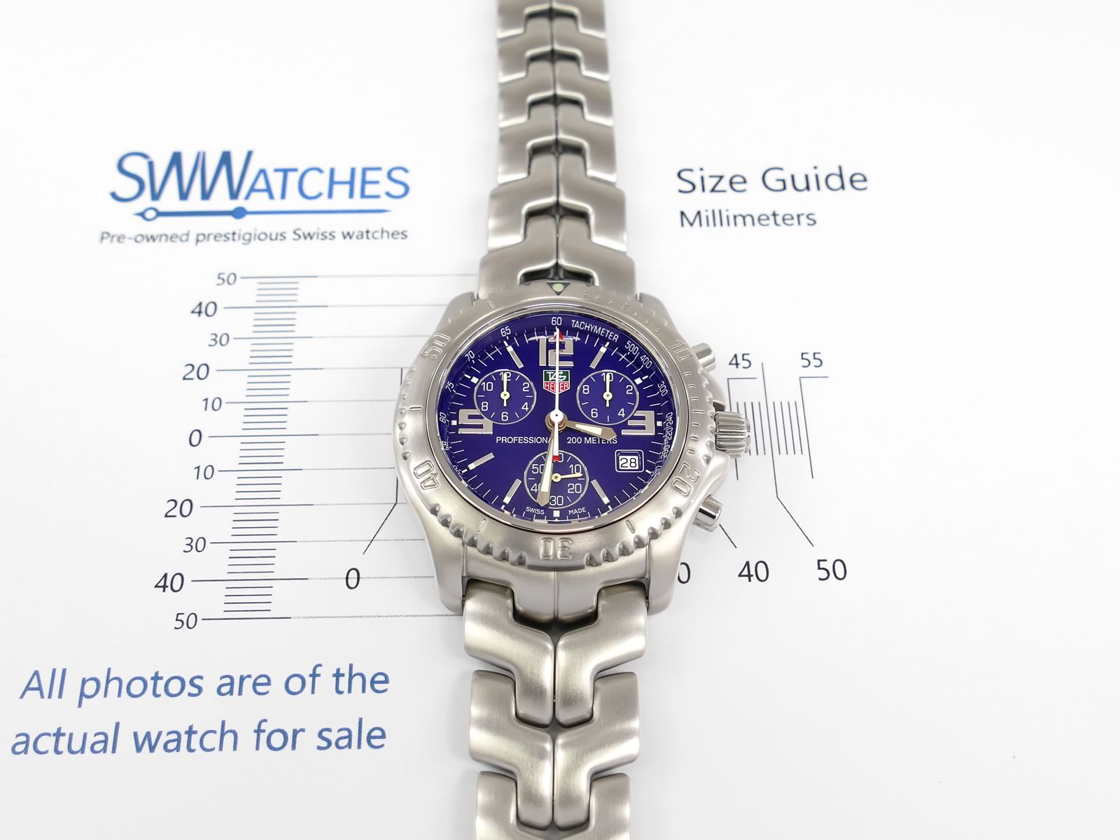 TAG Heuer Link Chronograph Blue CT1110.BA0550 case size 41mm