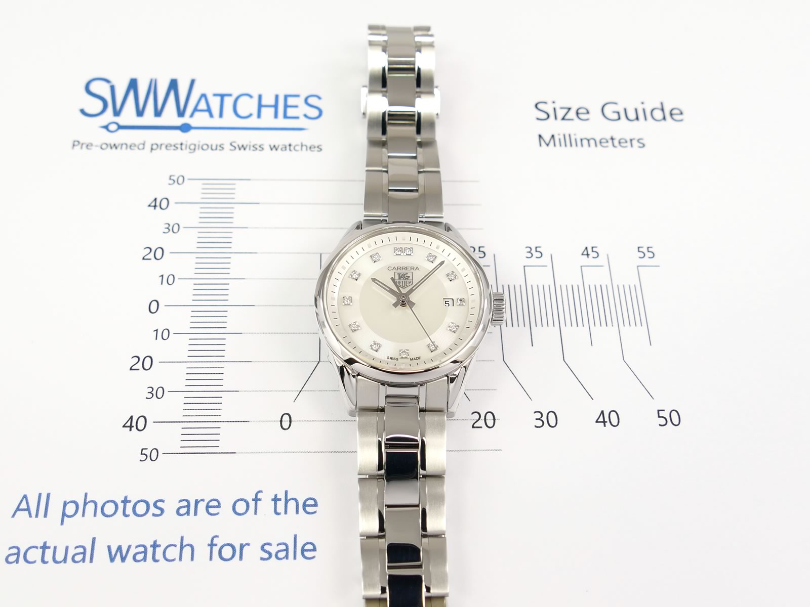 TAG Heuer Carrera Lady WV1411.BA0793 case size 27mm