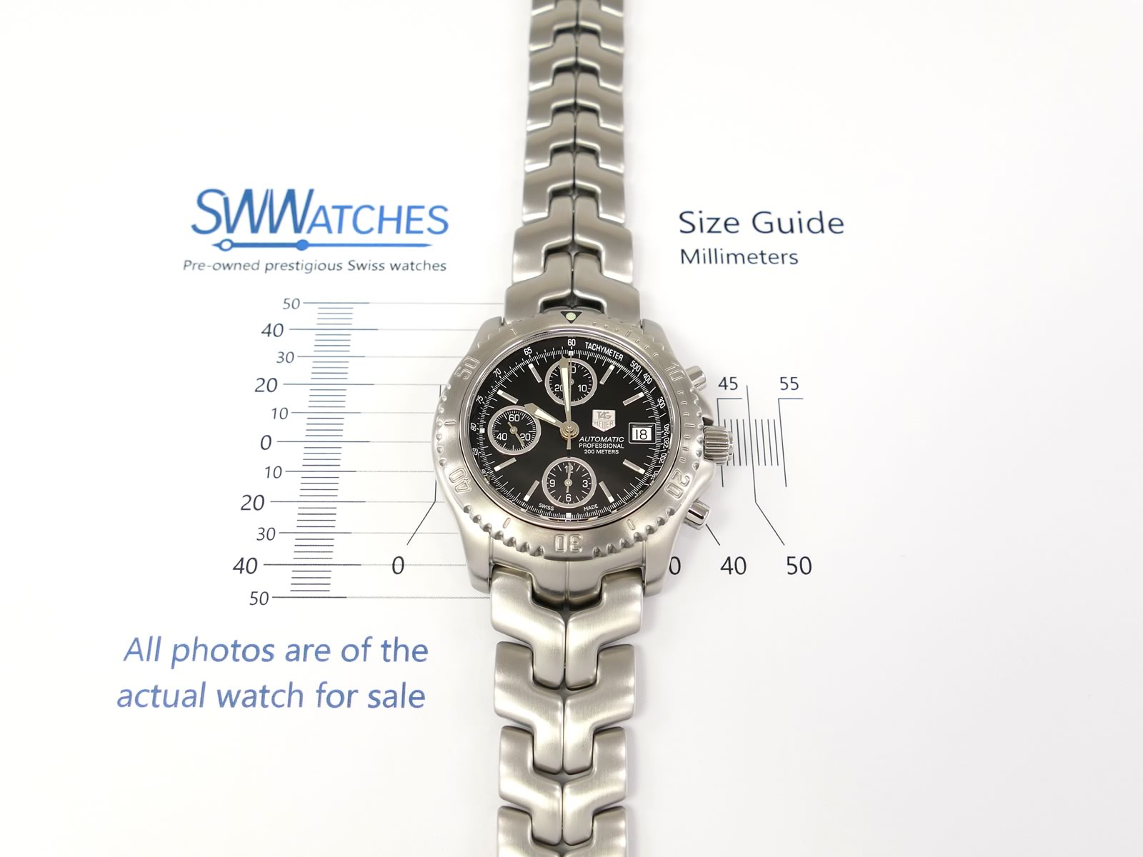 TAG Heuer Link Chronograph CT2111.BA0550 case size 41 mm