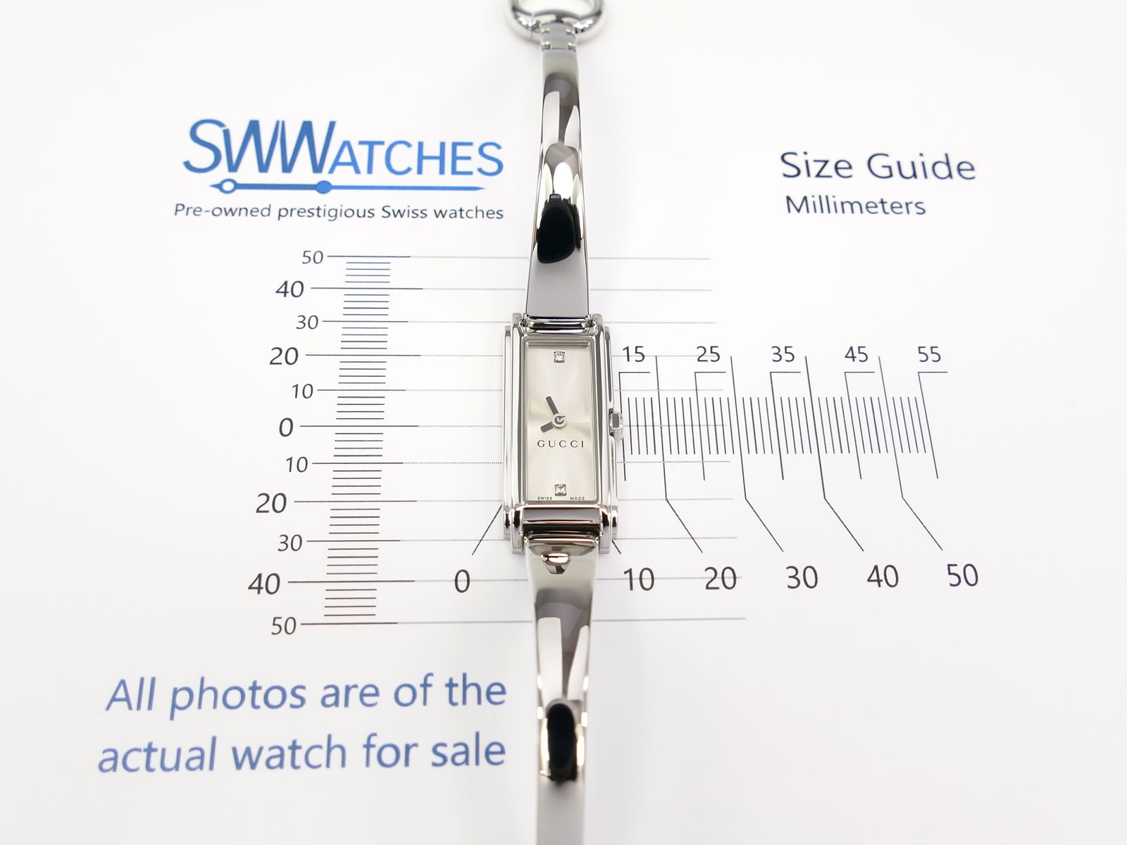 Gucci G-Line 109 case size 14 x 32mm
