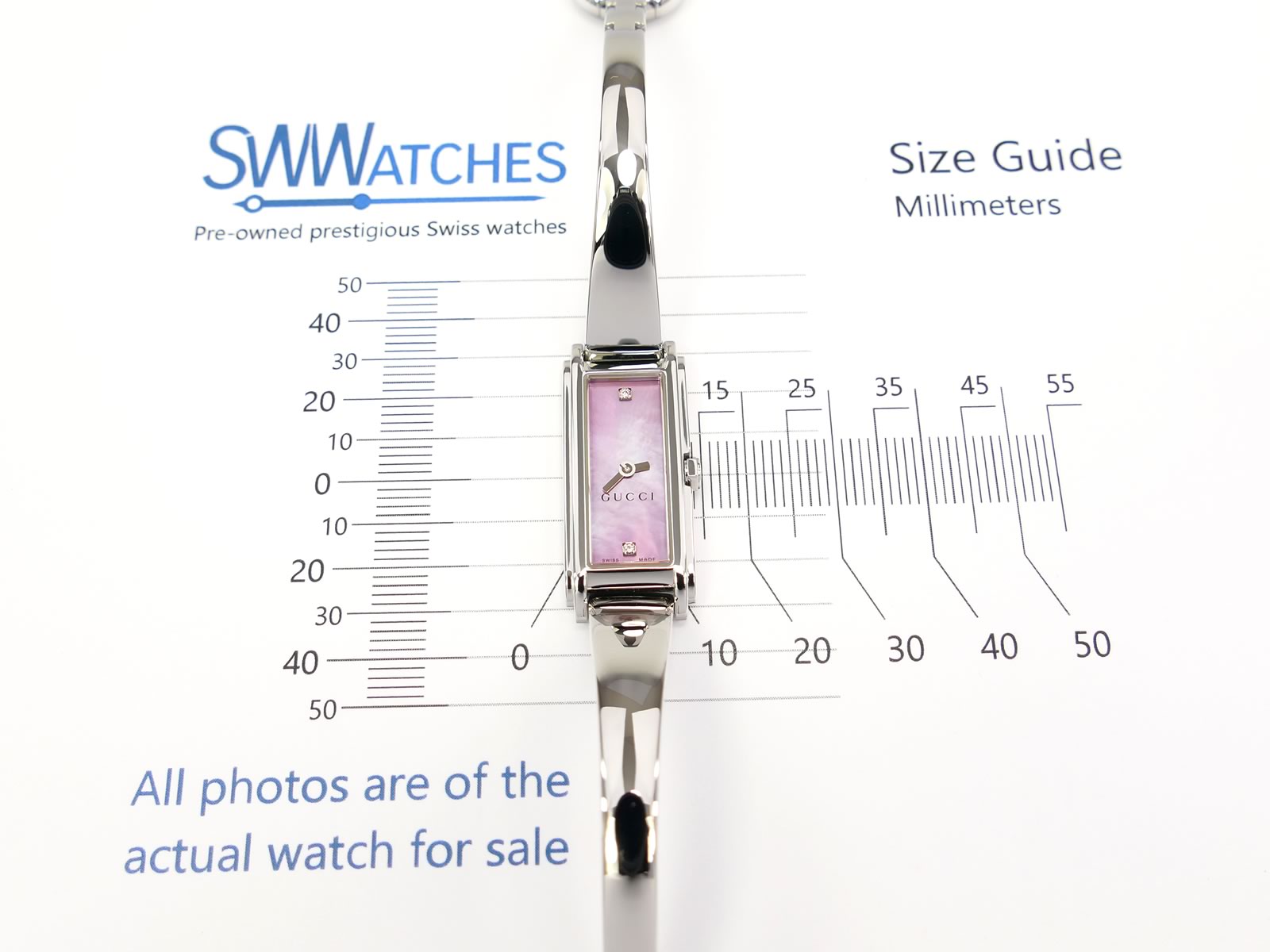 Gucci G-Line 109 case size 14 x 32mm