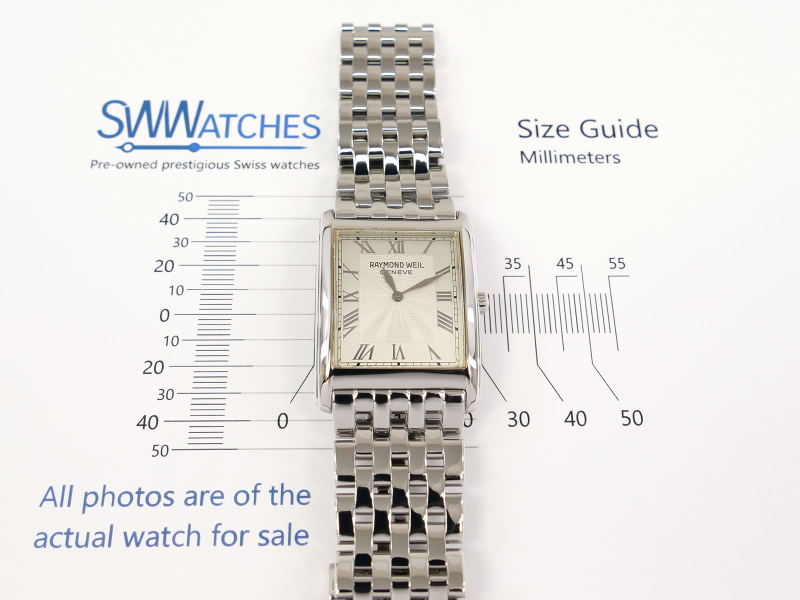 Raymond Weil Don Giovanni case size 28 x 38mm
