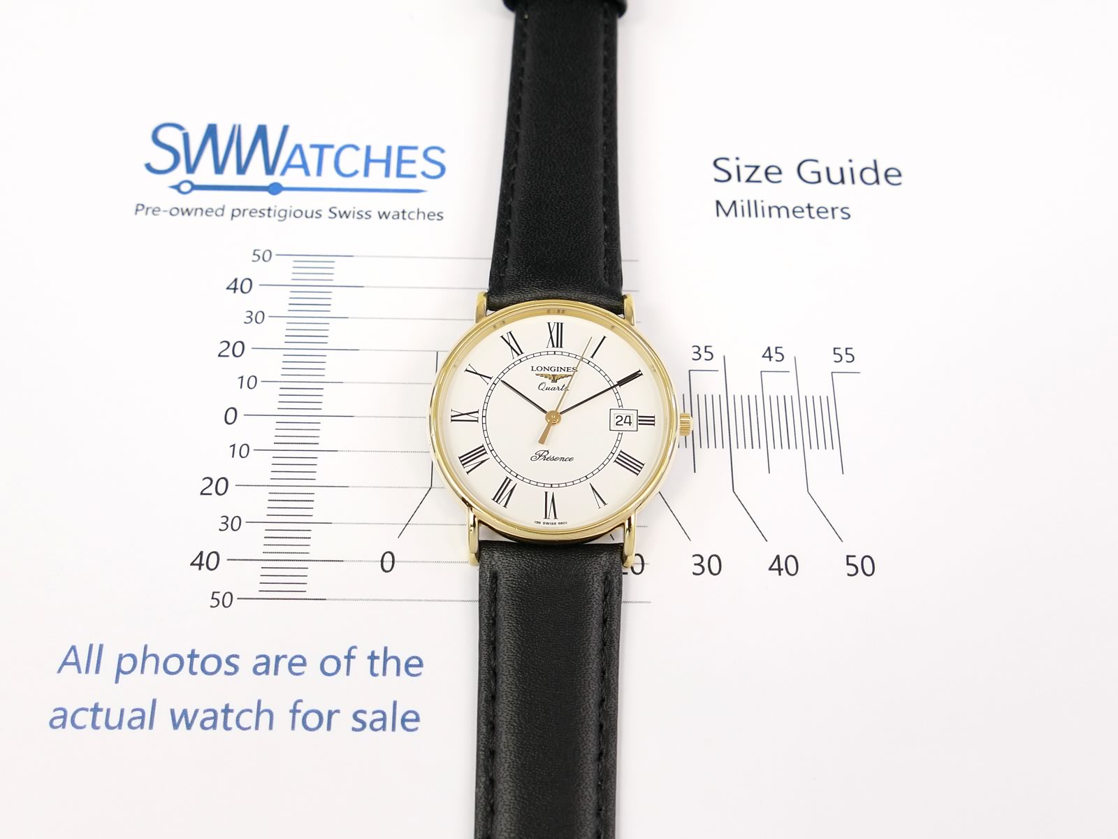 Longines Présence W18k Gold Plated Case 33mm