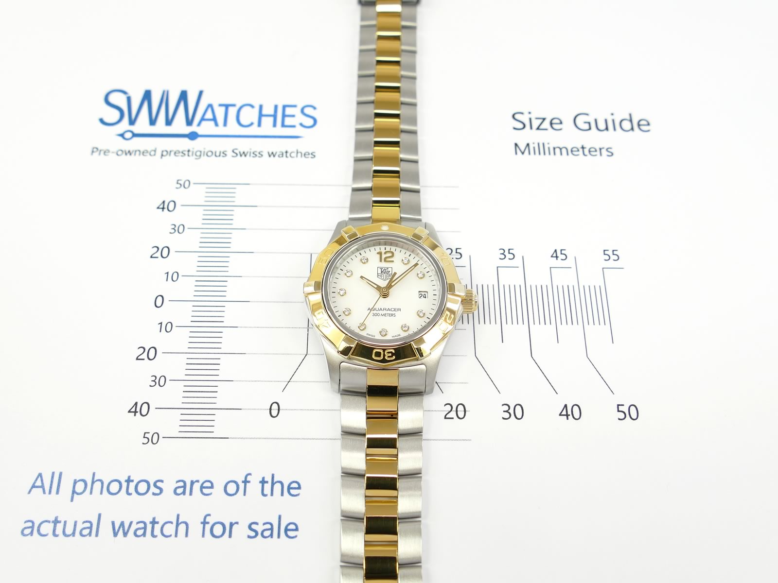 TAG Heuer Aquaracer WAF1425 case size 28mm