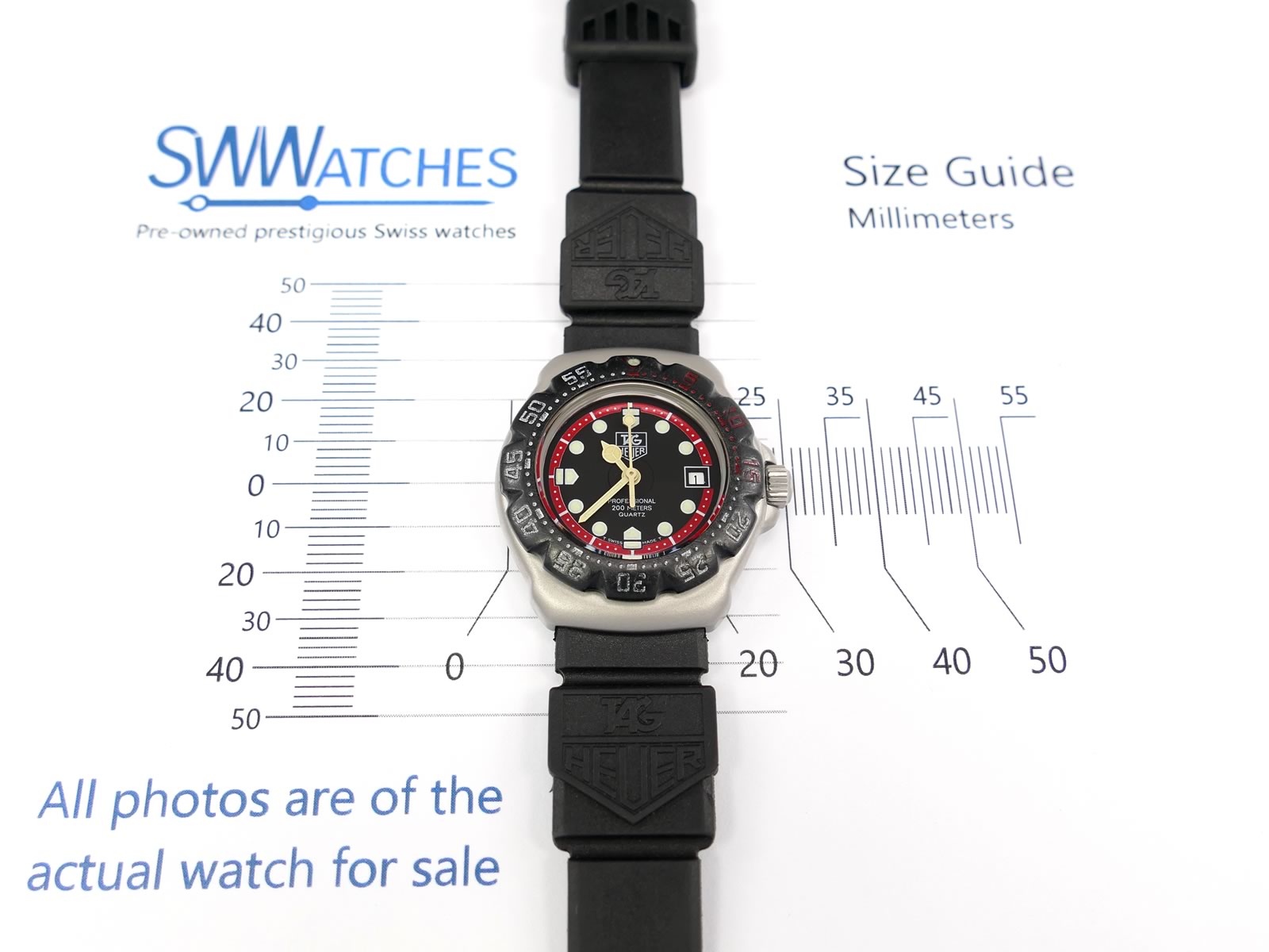 TAG Heuer Formula 1 374.508 case size 29mm