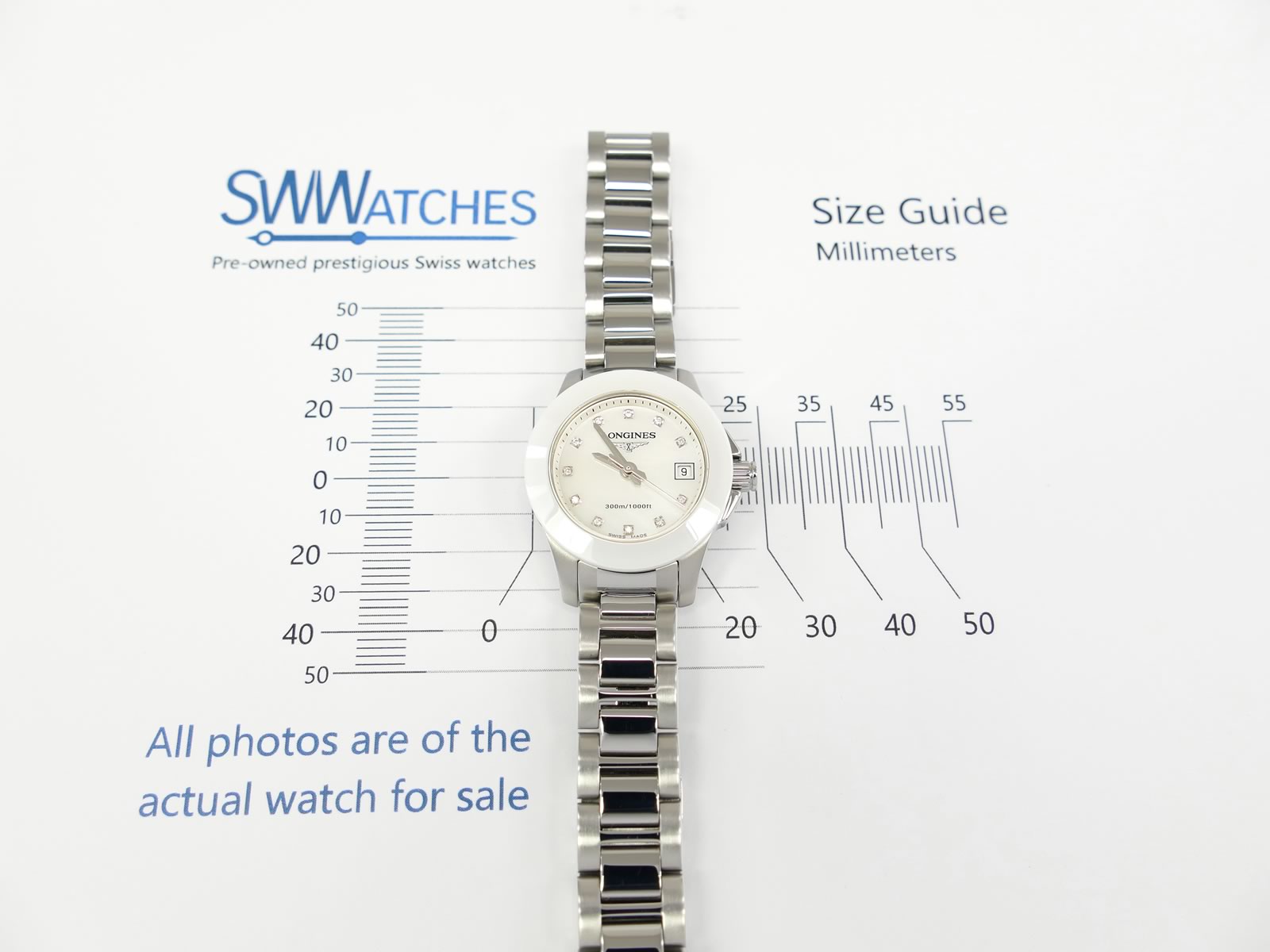 Longines Conquest L3.157.4 case size 25mm