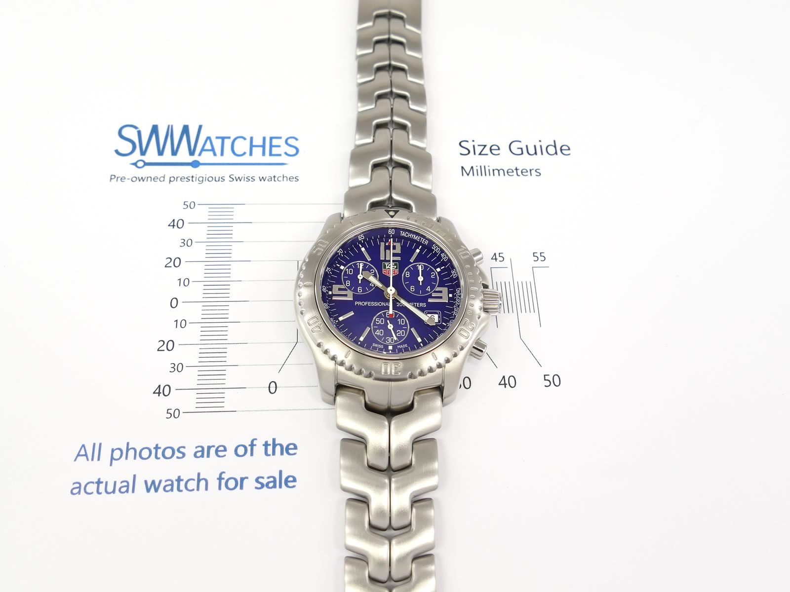 TAG Heuer Link Chronograph CT1110.BA0550 case size 41mm