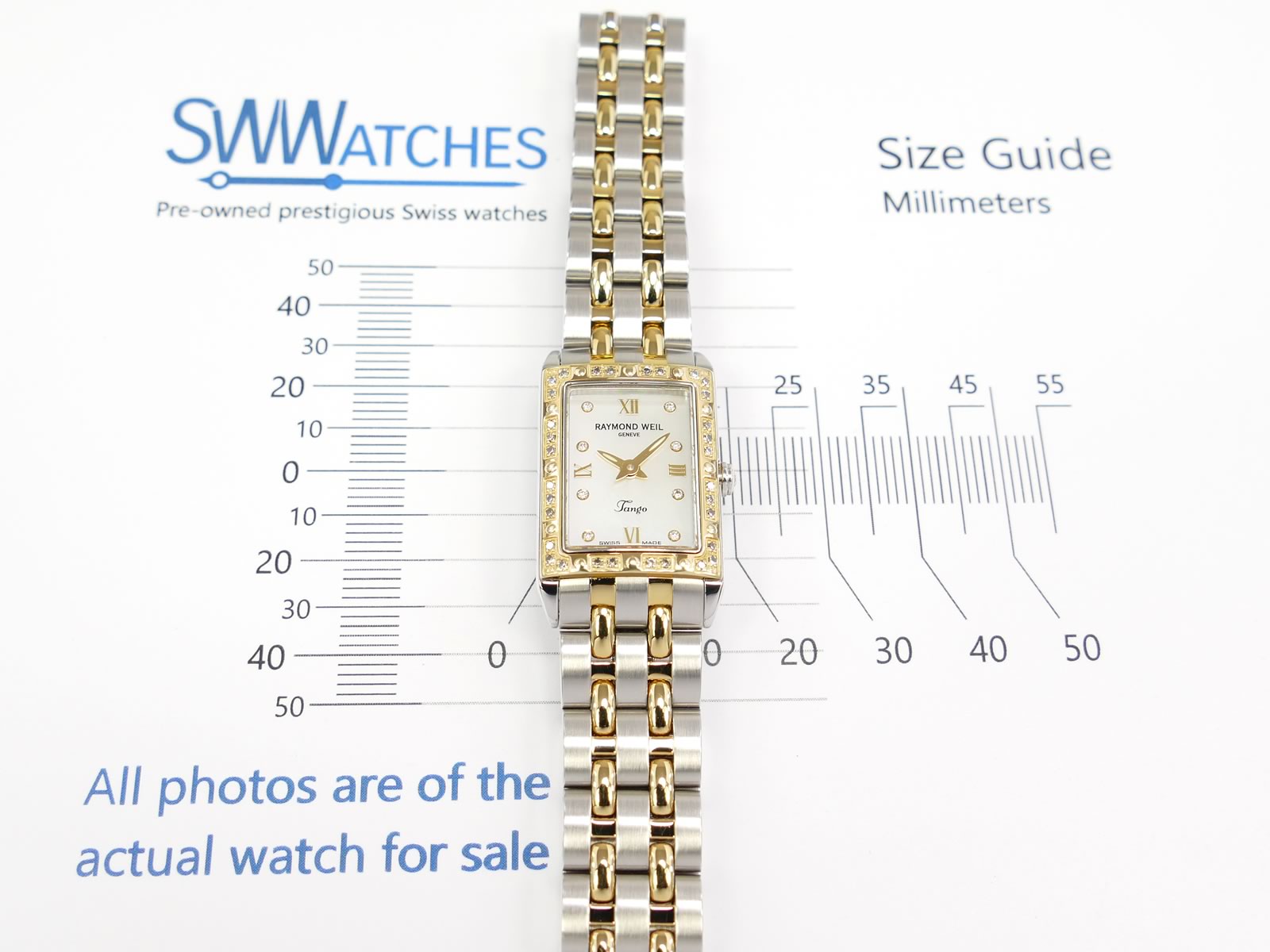 Raymond Weil Tango 5971-SPS-00995 case size 18 x 22mm