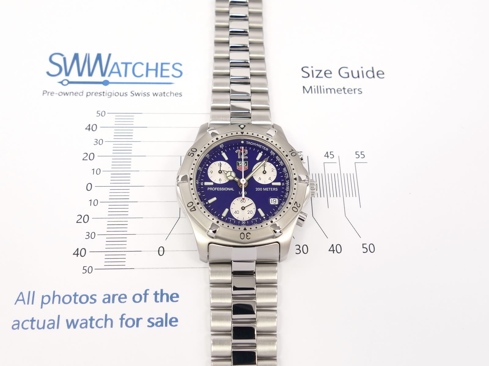 TAG Heuer 2000 Classic Chronograph CK1112-0 case size 38mm